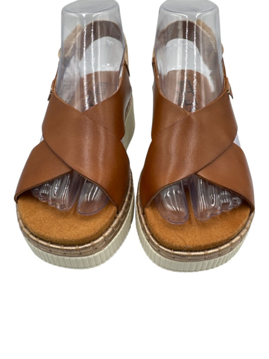 Pikolinos Shoe Size 36 Cognac Brown Leather Upper Criss Cross Slingback Sandals Cognac Brown / 36