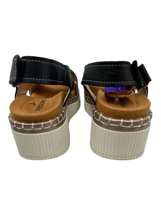 Pikolinos Shoe Size 36 Black Leather Upper Criss Cross Velcro Strap Sandals Black / 36