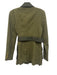 Veronica Beard Size 2 Mixed Greens Cotton Blend Patch Pocket Button Front Jacket Mixed Greens / 2