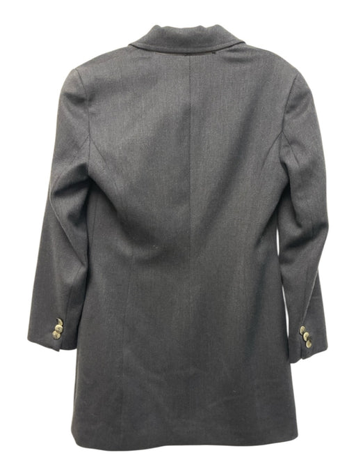 Worth Size 0 Dark Navy Blue Wool Blend Twill One Button Long Blazer Jacket Dark Navy Blue / 0
