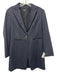 Worth Size 0 Dark Navy Blue Wool Blend Twill One Button Long Blazer Jacket Dark Navy Blue / 0