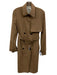 MM. Lafleur Size XS Dusty Brown Wool Blend Double Breasted Trench Long Coat Dusty Brown / XS
