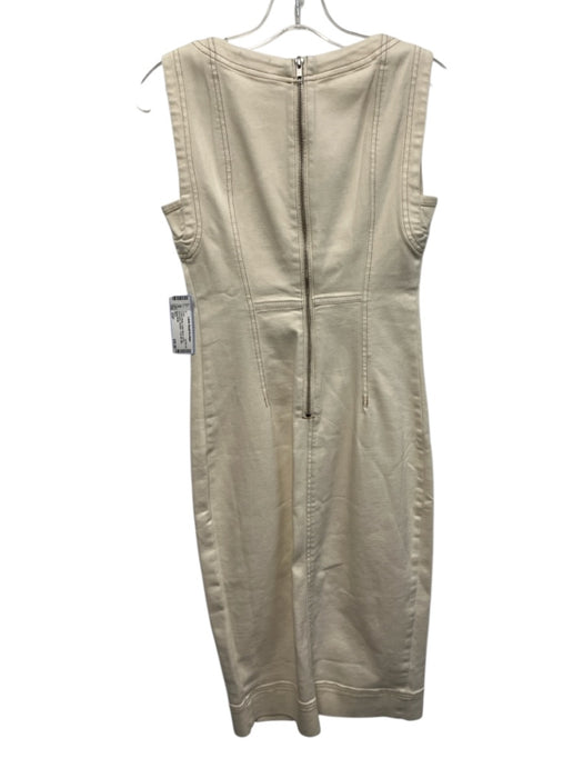 Pilcro Size XSP Cream White Cotton Blend Denim Sleeveless Paneled Dress Cream White / XSP