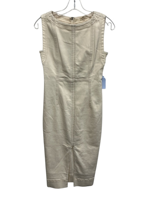 Pilcro Size XSP Cream White Cotton Blend Denim Sleeveless Paneled Dress Cream White / XSP