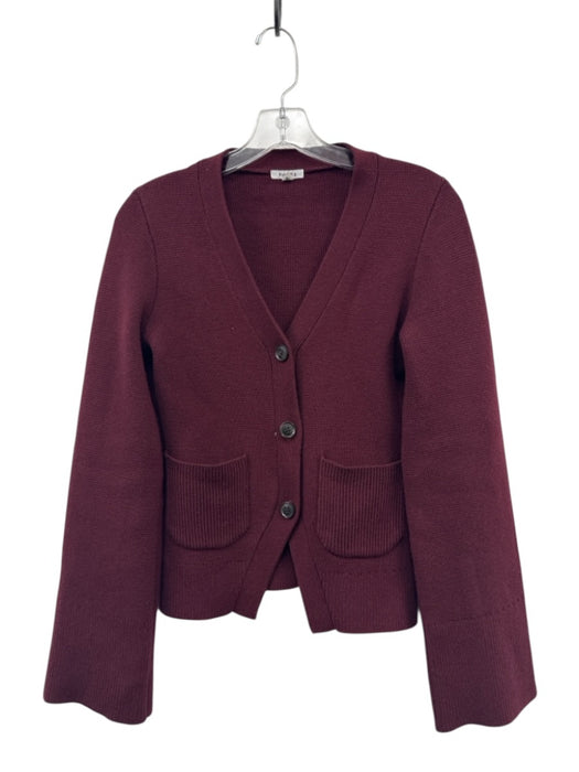 Pistola Size XS Burgundy Red Wool Blend Knit Slight Flare Sleeve Sweater Burgundy Red / XS