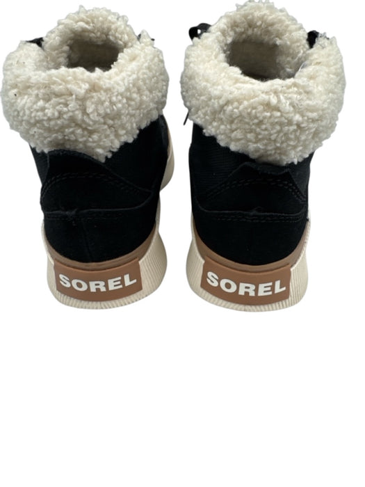 Sorel Shoe Size 6 Black, White & Beige textile upper Shearling Lined Sneakers Black, White & Beige / 6