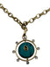 Mignonne Gavigan Gold Tone & Turquoise Metal Crystal Detail Pendant Necklace Gold Tone & Turquoise