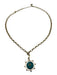 Mignonne Gavigan Gold Tone & Turquoise Metal Crystal Detail Pendant Necklace Gold Tone & Turquoise