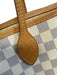 Louis Vuitton Navy blue & Cream Coated Canvas Leather trim Damier Azur Tote Bag Navy blue & Cream / MM