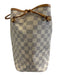 Louis Vuitton Navy blue & Cream Coated Canvas Leather trim Damier Azur Tote Bag Navy blue & Cream / MM