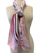 Hermes Pink, Blue, Burgundy Silk Rolled Hem Abstract Print scarf Pink, Blue, Burgundy