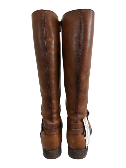 Frye Shoe Size 6 Brown Leather Round Toe Ankle Wrap Side Zip Knee High Boots Brown / 6