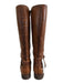 Frye Shoe Size 6 Brown Leather Round Toe Ankle Wrap Side Zip Knee High Boots Brown / 6