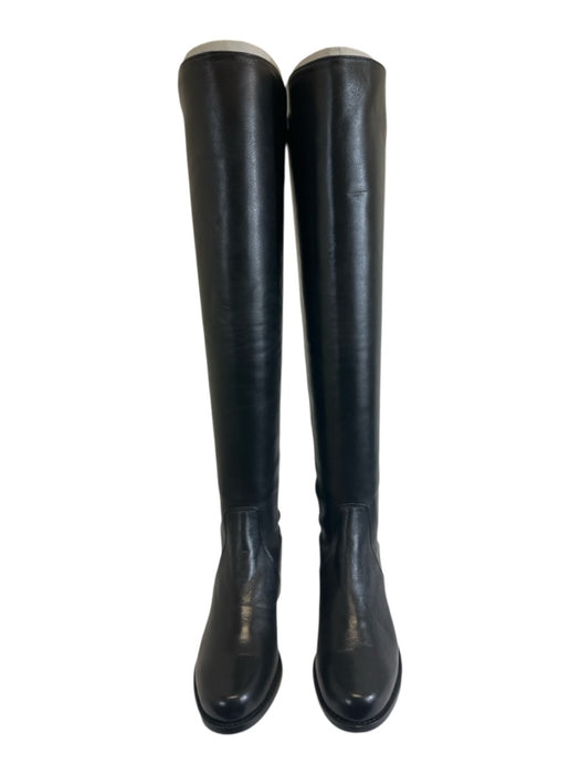 Stuart Weitzman Shoe Size 5.5 Black Leather Upper Almond Toe Textile Boots Black / 5.5
