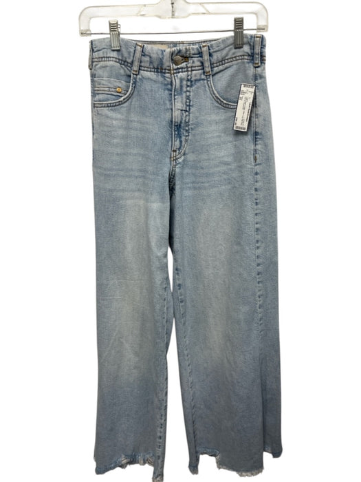 Pilcro Size 25 Light Wash Cotton Wide Leg High Rise Zip Fly Jeans Light Wash / 25