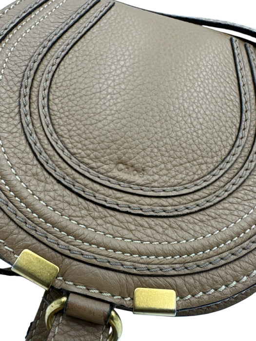 Chloe Brown Leather Flap Top Saddle Crossbody Mini Bag Brown / S