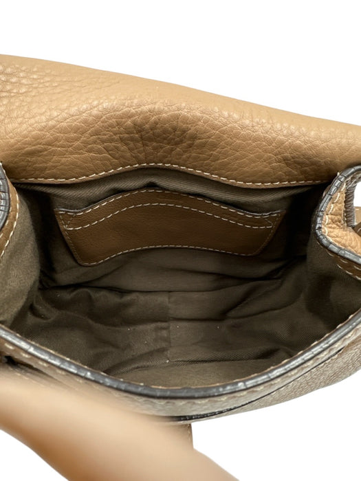 Chloe Brown Leather Flap Top Saddle Crossbody Mini Bag Brown / S