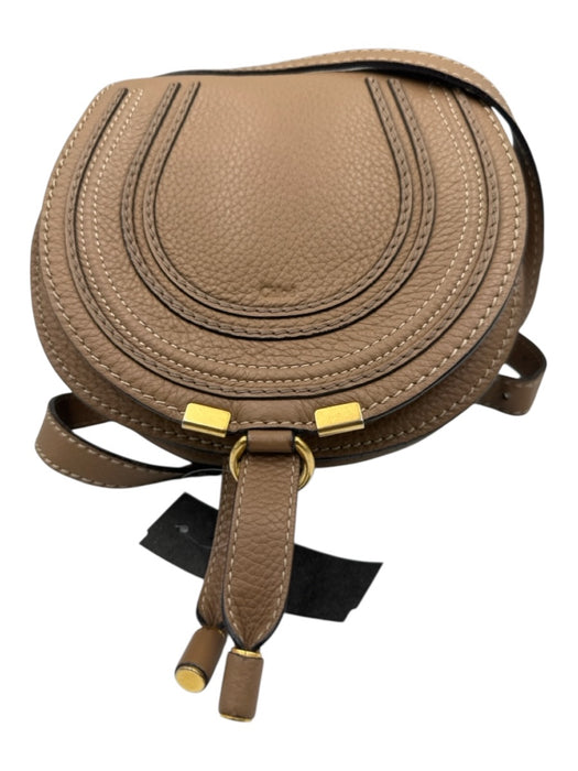 Chloe Brown Leather Flap Top Saddle Crossbody Mini Bag Brown / S