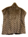 Cole Haan Signature Size XS Brown Polyester Faux Fur Zip Up high neck Vest Brown / XS
