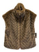 Cole Haan Signature Size XS Brown Polyester Faux Fur Zip Up high neck Vest Brown / XS