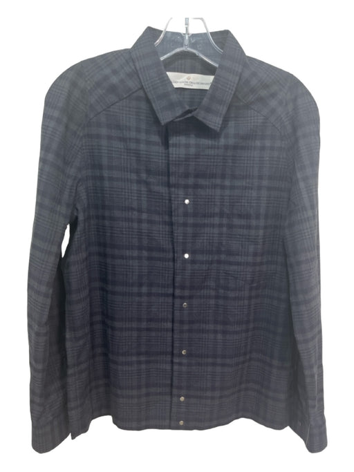 Golden Goose Size M Gray & Blue Cotton Blend Plaid Button Down Long Sleeve Shirt M