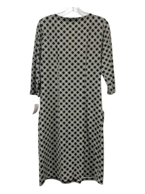 J. McLaughlin Size S Navy blue & Cream Nylon & Spandex 3/4 Sleeve Dress Navy blue & Cream / S