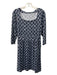 J. McLaughlin Size S Blue & Gray Nylon & Spandex 3/4 Sleeve Lattice Print Dress Blue & Gray / S
