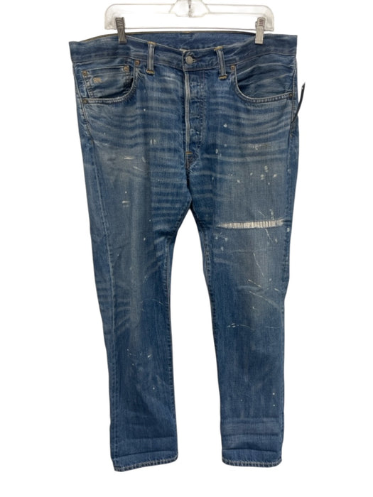 RRL Size 36 Light Wash Cotton Distressed Slim Jean Men's Pants Light Wash / 36