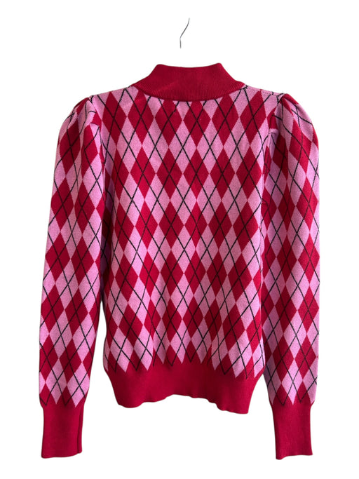 qed london Size XS Red & Pink Viscose & Polyester High Neck Long Sleeve Sweater Red & Pink / XS