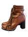 naturalizer Shoe Size 6 Brown Leather Almond Toe lace up Block Heel Booties Brown / 6