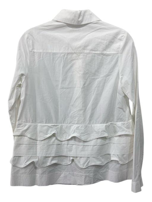 COS Size 2 White Cotton Button Up Long Sleeve Collar Top White / 2