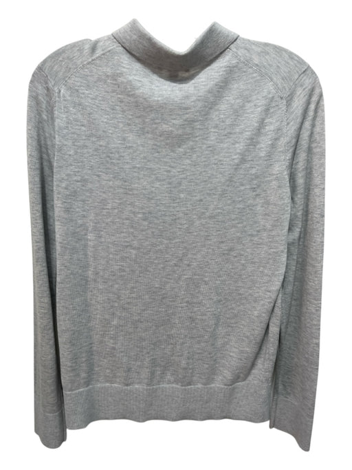 COS Size S Gray Silk Blend Collar Half Button Heathered Long Sleeve Top Gray / S