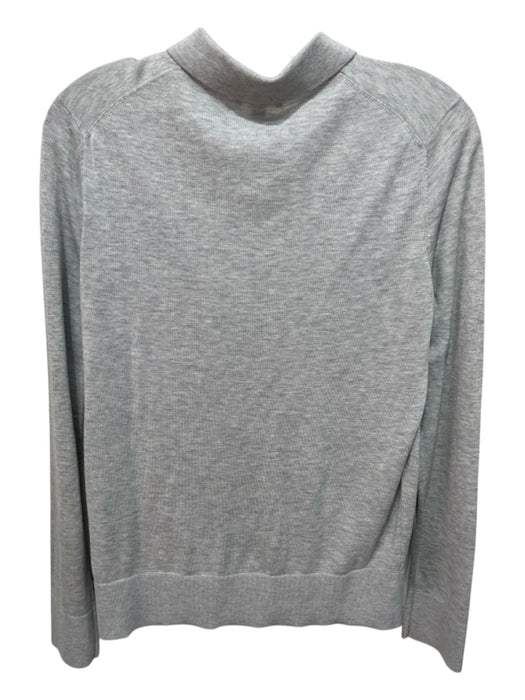 COS Size S Gray Silk Blend Collar Half Button Heathered Long Sleeve Top Gray / S