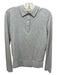 COS Size S Gray Silk Blend Collar Half Button Heathered Long Sleeve Top Gray / S