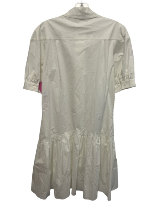 Derek Lam 10 Crosby Size 2 White Cotton 1/2 Sleeve Button Up Collar Midi Dress White / 2