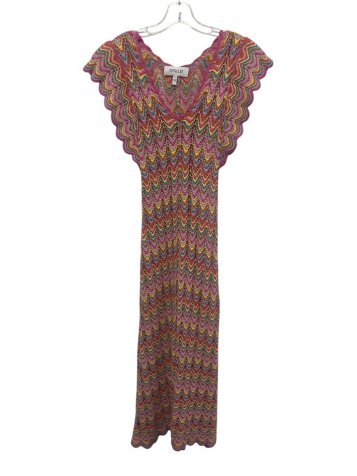 Derek Lam 10 Crosby Size XS Pink & Multi Cotton & Polyester Blend Crochet Dress Pink & Multi / XS