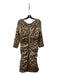 Dolce & Gabbana Size 46 Tan & brown Silk Blend Round Neck Leopard Print Dress Tan & brown / 46