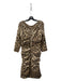 Dolce & Gabbana Size 46 Tan & brown Silk Blend Round Neck Leopard Print Dress Tan & brown / 46