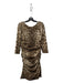 Dolce & Gabbana Size 46 Tan & brown Silk Blend Round Neck Leopard Print Dress Tan & brown / 46