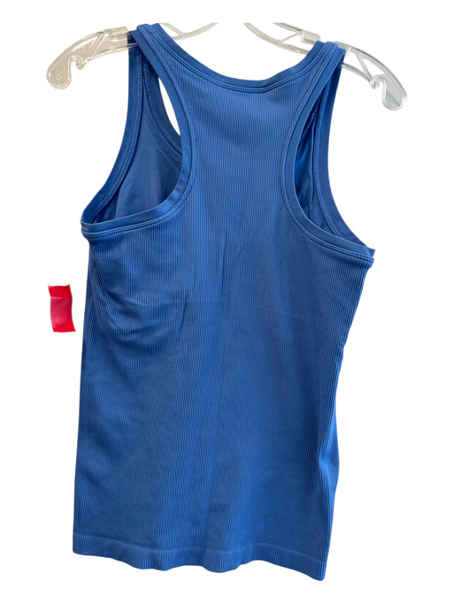 Spanx Size L/XL Blue Nylon Blend Scoop Neck Sleeveless Ribbed Athleisure Top Blue / L/XL