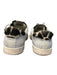 P448 Shoe Size 40 White & Gray Leather Low Top lace up Faux Fur Detail Sneakers White & Gray / 40