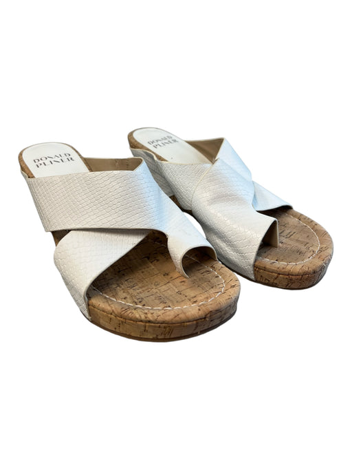 Donald Pliner Shoe Size 10 White Manmade Material Slip On Wedge Open Toe Shoes White / 10