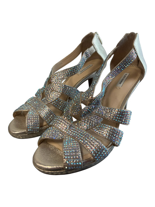 Alex Marie Shoe Size 9 Gold Manmade Material Stiletto Jewel Open Toe Shoes Gold / 9