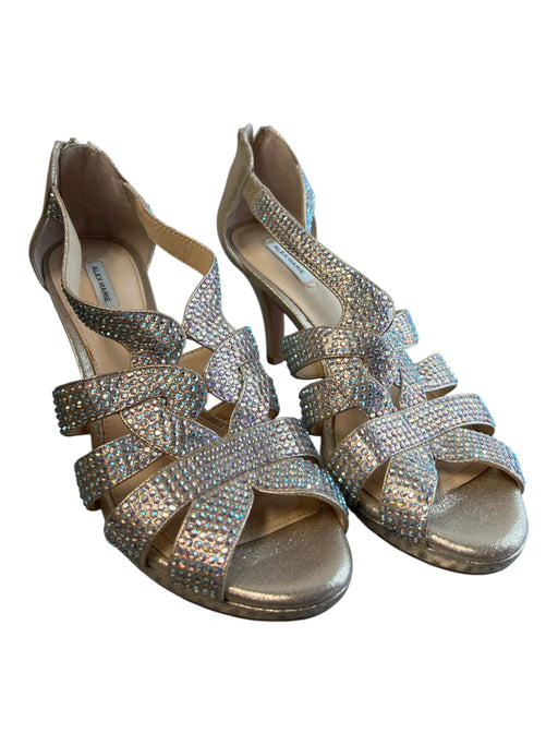 Alex Marie Shoe Size 9 Gold Manmade Material Stiletto Jewel Open Toe Shoes Gold / 9