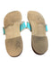 Jack Rogers Shoe Size Est 10 Teal Wood Sandal Open Toe Flat Flower Detail Shoes Teal / Est 10