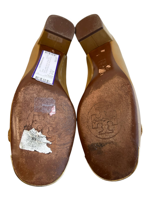 Tory Burch Shoe Size 9 1/2 Brown Leather Slip On Closed Toe Logo Shoes Brown / 9 1/2