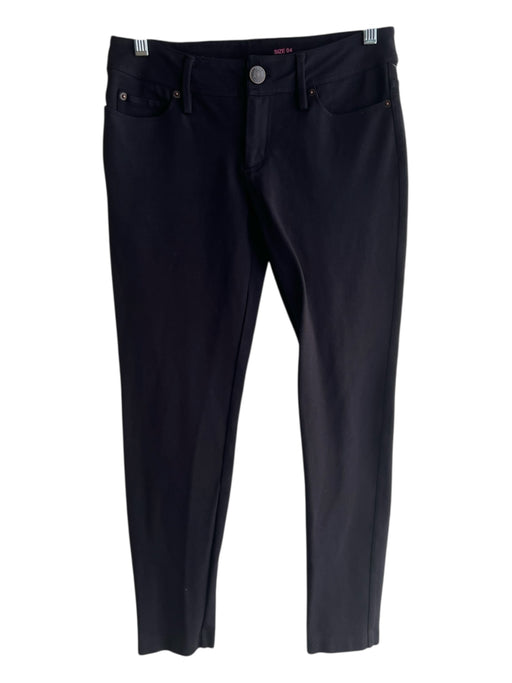 Lily Pulitzer Size 4 Black Rayon Blend Zip Fly 5 Pocket Skinny Pants Black / 4