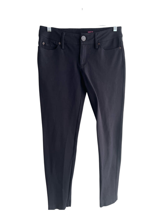 Lily Pulitzer Size 4 Black Rayon Blend Zip Fly 5 Pocket Skinny Pants Black / 4