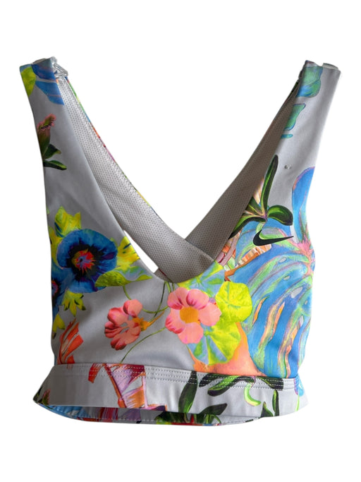 Nike Size Small Neon & multi Polyester Abstract Floral Runners Bra Top Short Set Neon & multi / Small