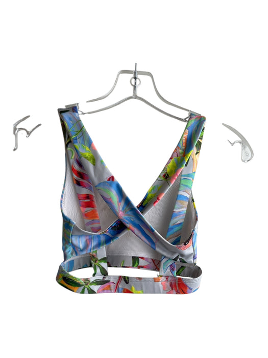 Nike Size Small Neon & multi Polyester Abstract Floral Runners Bra Top Short Set Neon & multi / Small